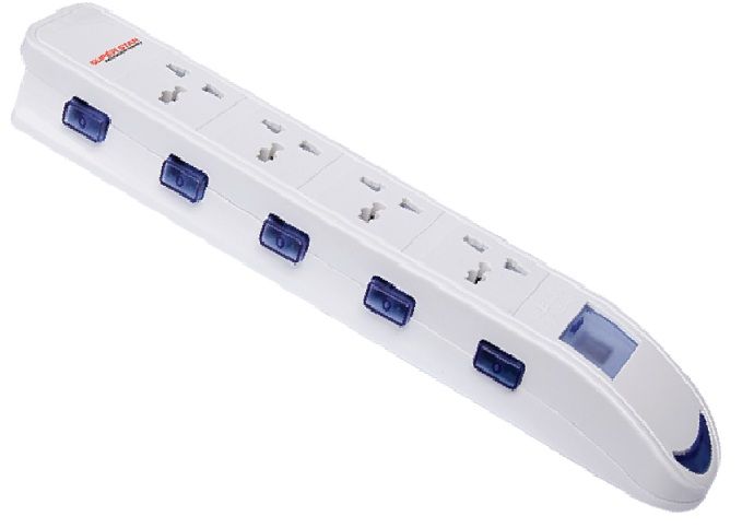 Multi plug Premium White Extension Socket 3 pin 4 socket with USB