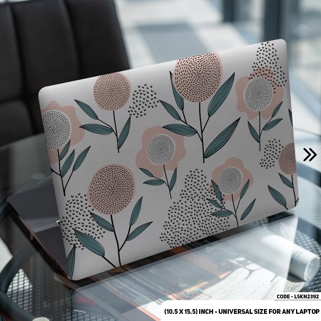 LSKN2392 - Flower Pattern Floral Design Laptop Skin Decal Sticker For Any Kind of Laptop Waterproof Removable Laptop Sticker (10.5X15.5) - Handy Commodity