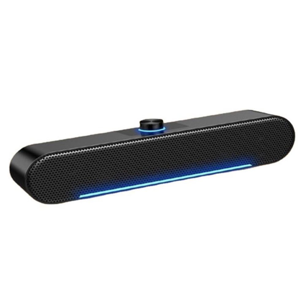 LENRUE Computer Speakers,Wired Computer Soundbar,Stereo USB Powered Mini Speaker for PC Laptop Tablets Desktop (Black)