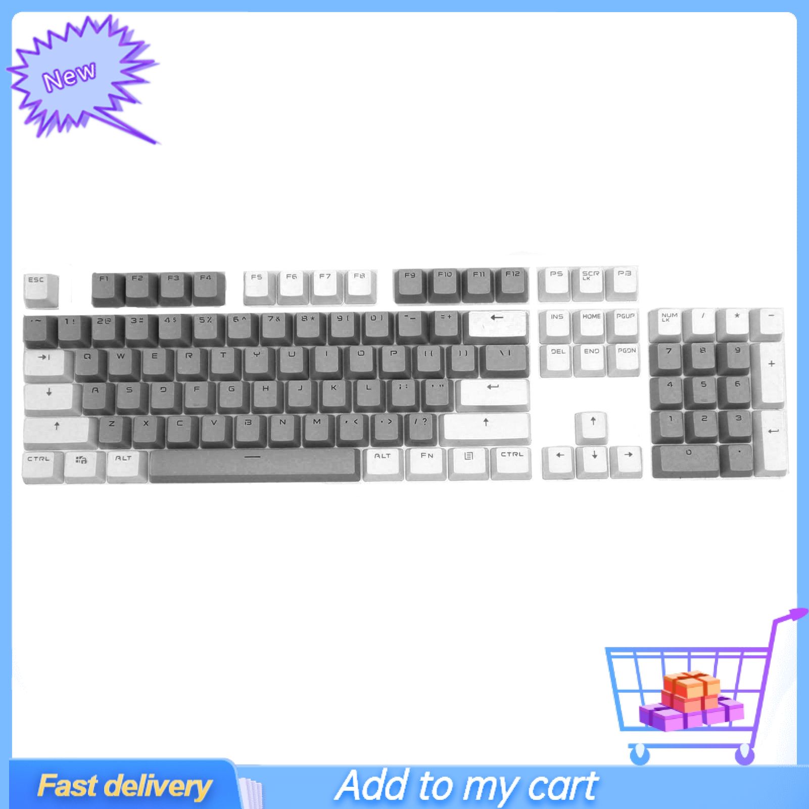 Greenbox 87-Key Contrast Color Backlight PBT Mechanical Keyboard Replacement Keycaps for PC Computer