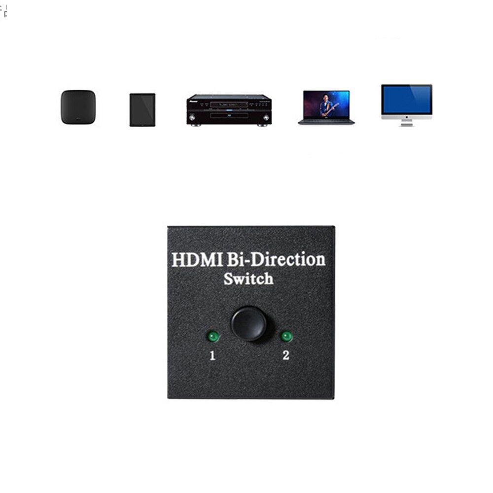 1x2 4K Switch 2 Ports Bi-directional 2x1 HDMI-compatible Switcher Splitter Supports Ultra HD 1080P 3D HDR HDCP for PS4 Xbox HDTV