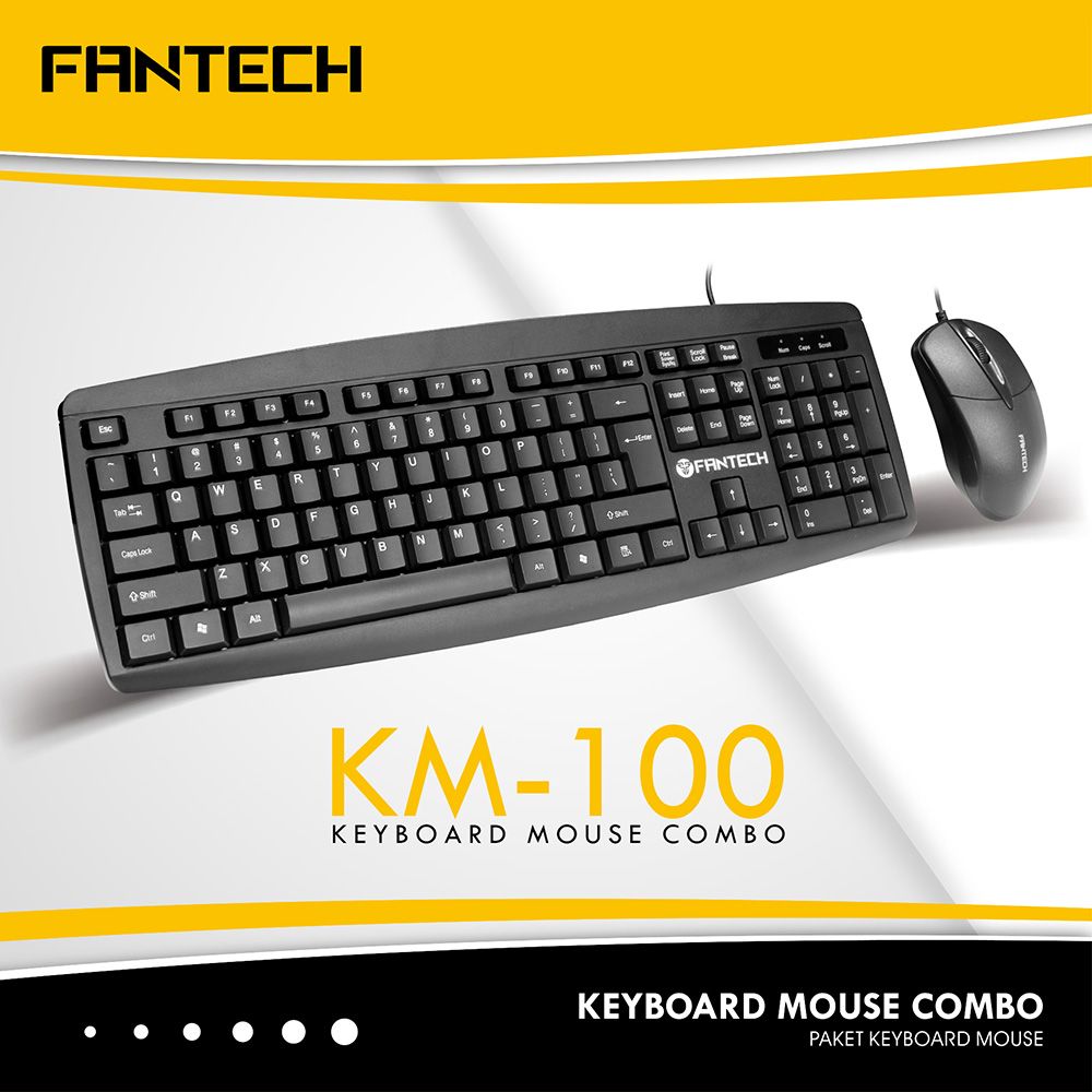 FANTECH KM100 KEYBOARD MOUSE COMBO SET (Black)