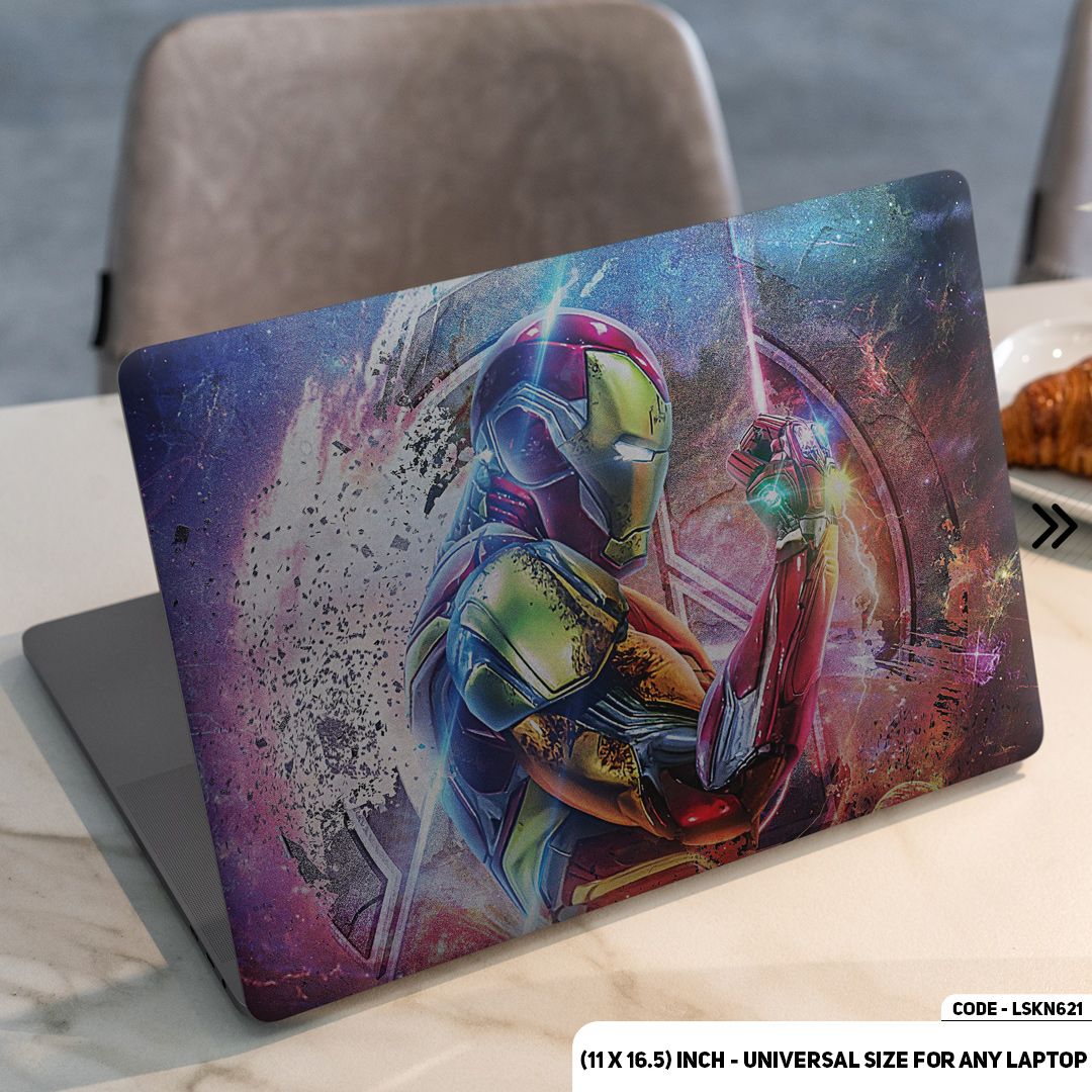 LSKN621 - Iron Man with Infinity Stones Laptop Skin Decal Sticker For Any Kind of Laptop Waterproof Removable Laptop Sticker (10.5X15.5) - Handy Commodity