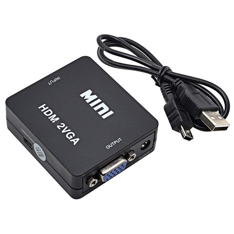 HDMI-compatible to 1080P MINI VGA Converter With Audio Adapter for Notebook PC HDTV Laptop Projector VGA2HDMI-compatible Adapter