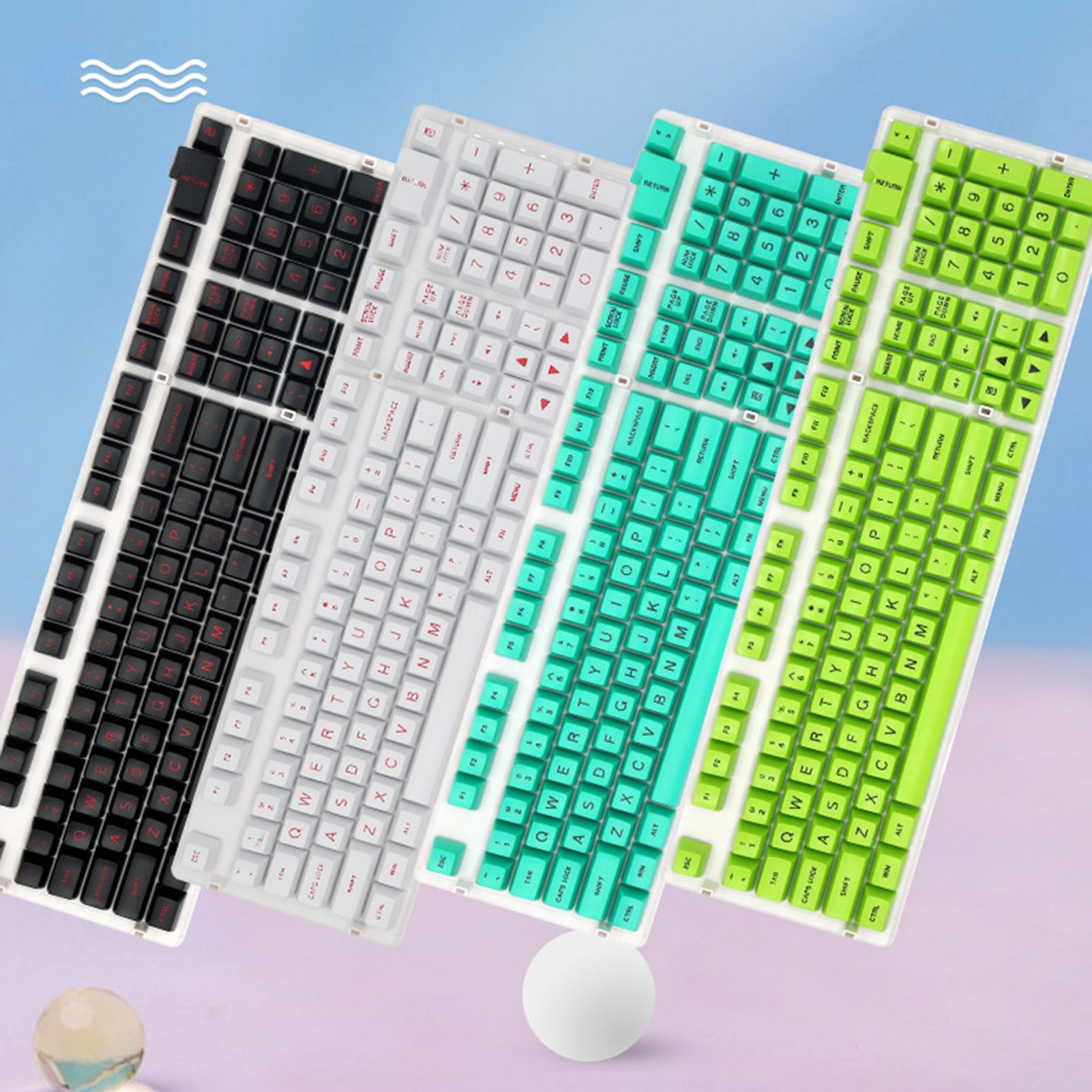 Greenbox 108Pcs Backlight Solid Color ABS Key Caps Replacement for Mechanical Keyboard