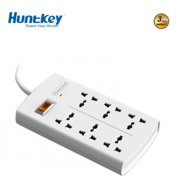 Huntkey 3 Pin 6 Port Power Strip SZM604 White Color