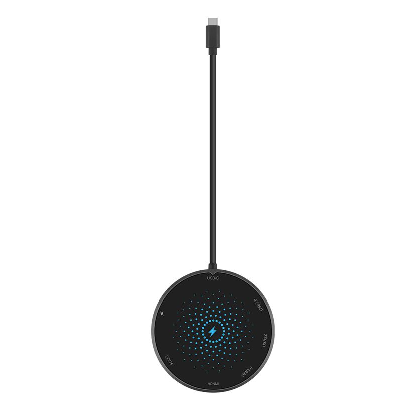Multi-Function Wireless Charger 7 in 1 Docking Station USB Type-C Multi-Function Docking Station 7-In-1 USB Type-C Adapter