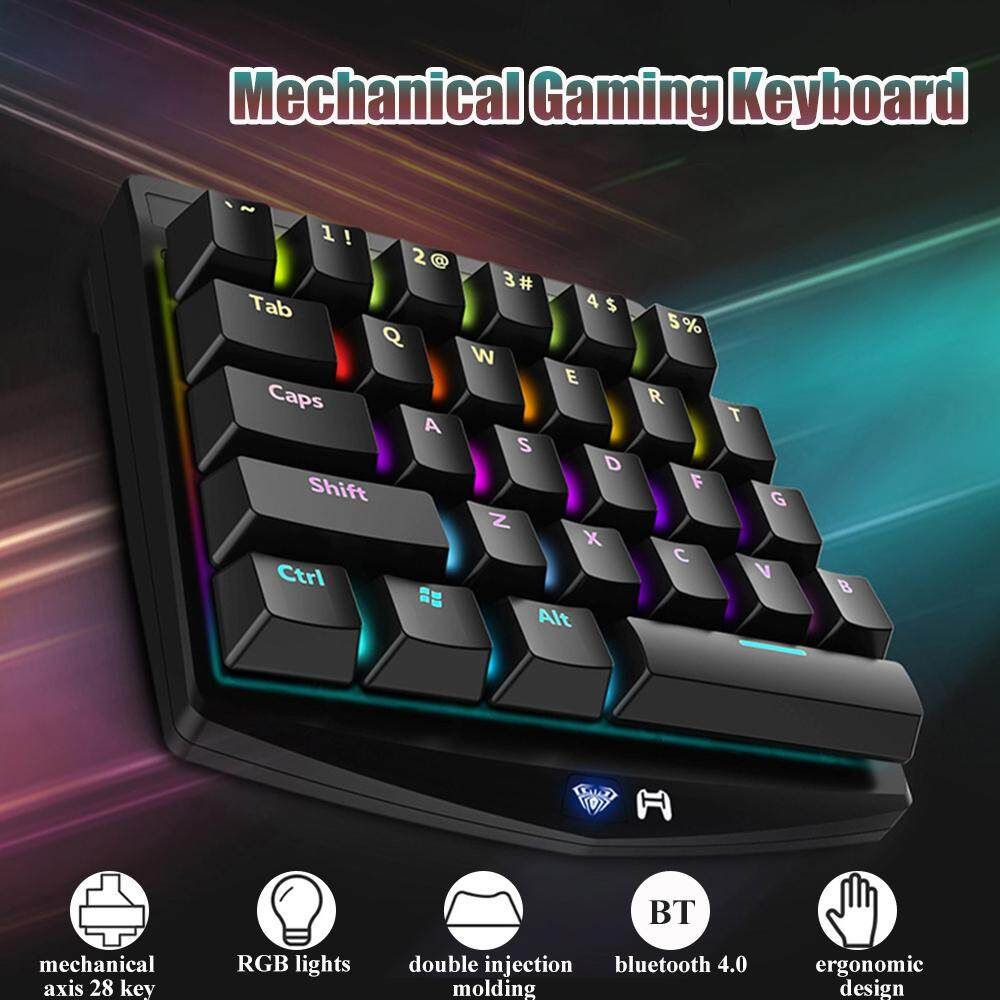 laptop 28 Keys One Handed Mechanical Wireless Gaming Keyboard RGB Backlit Gaming Keypad