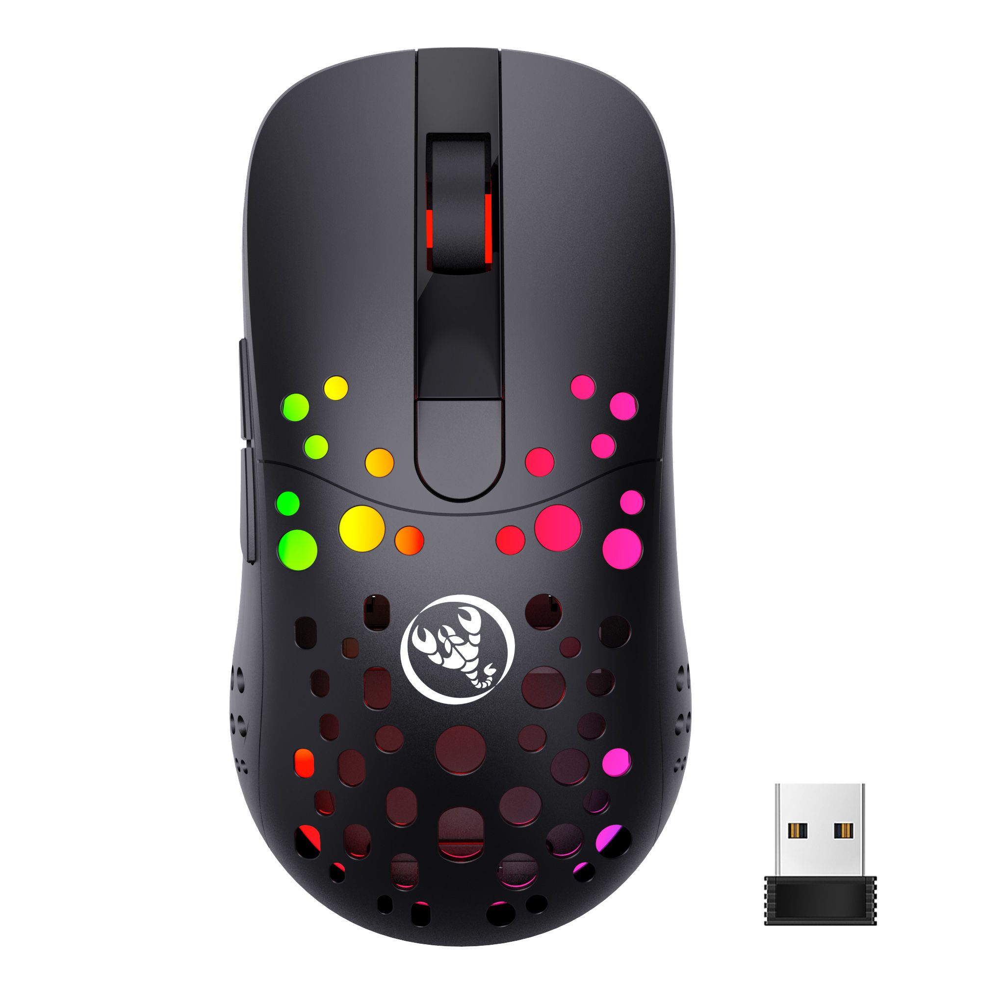 Yfashion 100 RGB Macro Definition Wired And Wireless 2.4G Dual-mode Mouse RGB Light Computer Mouse color