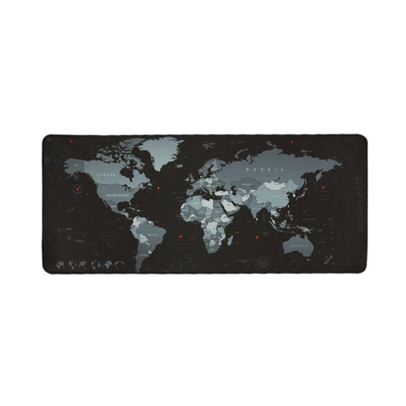 Voground Mouse Pad World Map Natural Rubber Material Locking Edge Waterproof Anti-Slip Desk Gaming Mousepad Desk Mats(70X30Cm)