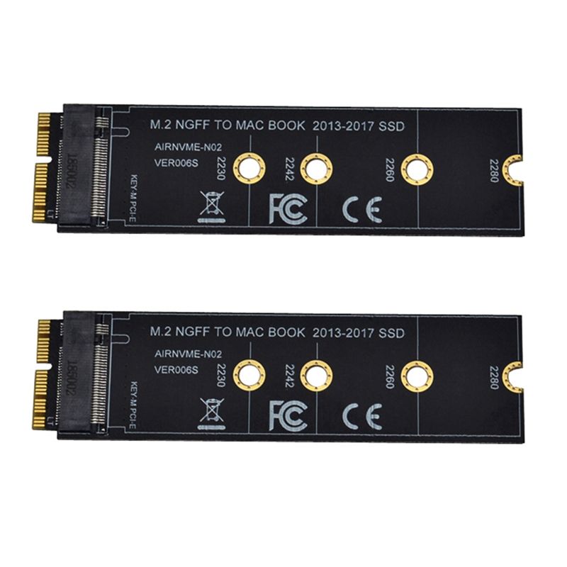 2X Ssd Adapter Connectors M2 to Ssd for Macbook Air 2013-2017 M.2 M Key Pcie X4 Ngff to Ssd for Apple Laptop
