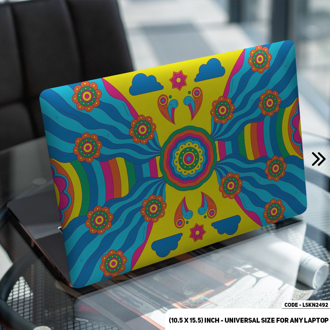 LSKN2492 - Seamless Geomatric Pattern Laptop Skin Decal Sticker For Any Kind of Laptop Waterproof Removable Laptop Sticker (10.5X15.5) - Handy Commodity