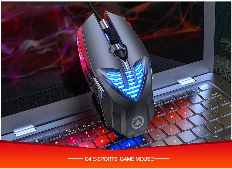 Colorful Backlight Wired Gaming Mouse 3200DPI Adjustable Game ization Button Mechanical Feel Mice For Laptop Computer