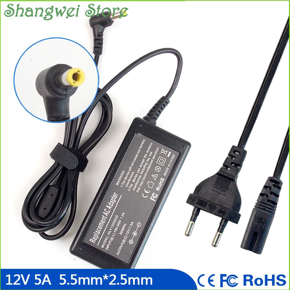 12V 5A Notebook Power Adapter Charger for Audiovox FPE2000 20\