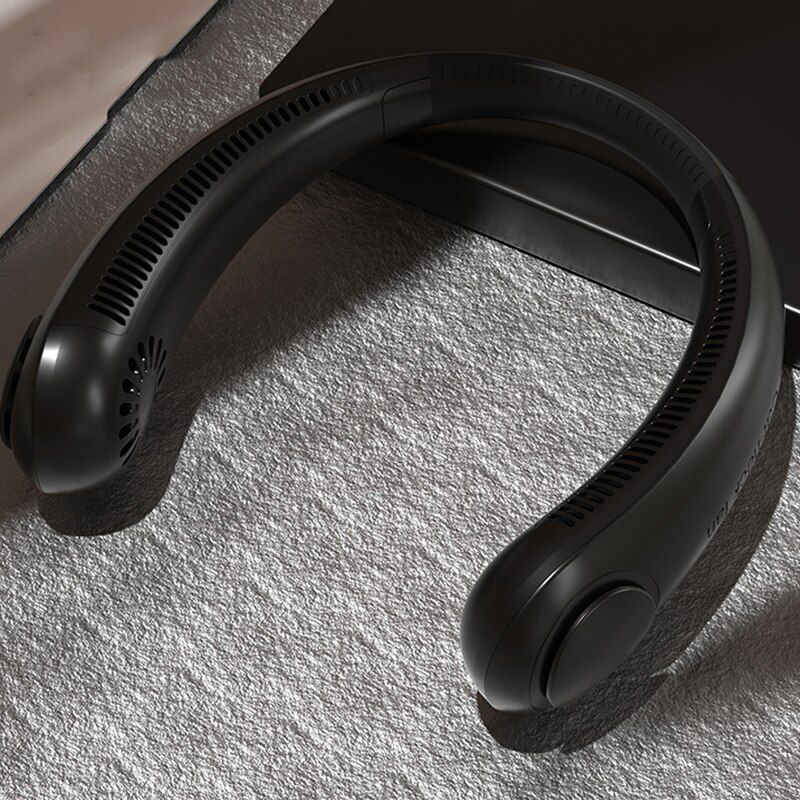 Portable Mini Neck Fan Portable Bladeless Fan USB Rechargeable Leafless Hanging Fans Air Cooler Cooling Wearable Neckband Fans