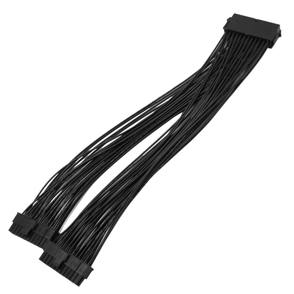 Up 24pin 20+4pin Dual PSU ATX  Adapter Cable For Mining - Black 1Pcs