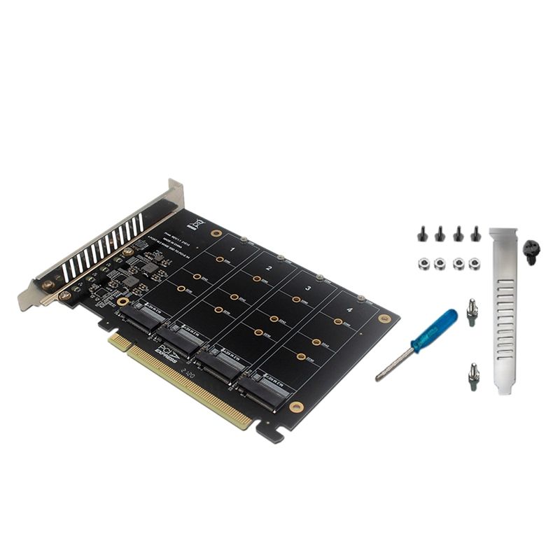 4-Disk NVME RAID PCI-E X16 Dapter Card Array Expansion Card Support M. 2 NVME Protocol SSD M.2 PCI-E Equipment
