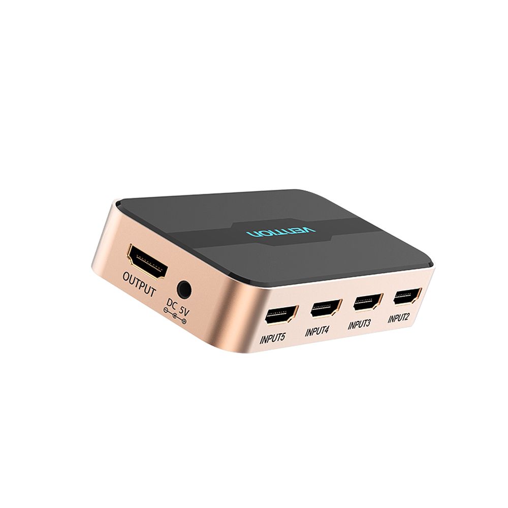 VENTION HD Switcher 5 in 1 Splitter with 4K Full HD 1080P 3D Effect IR Remote Control Replacement for Laptop/STB/XBOX/Projector