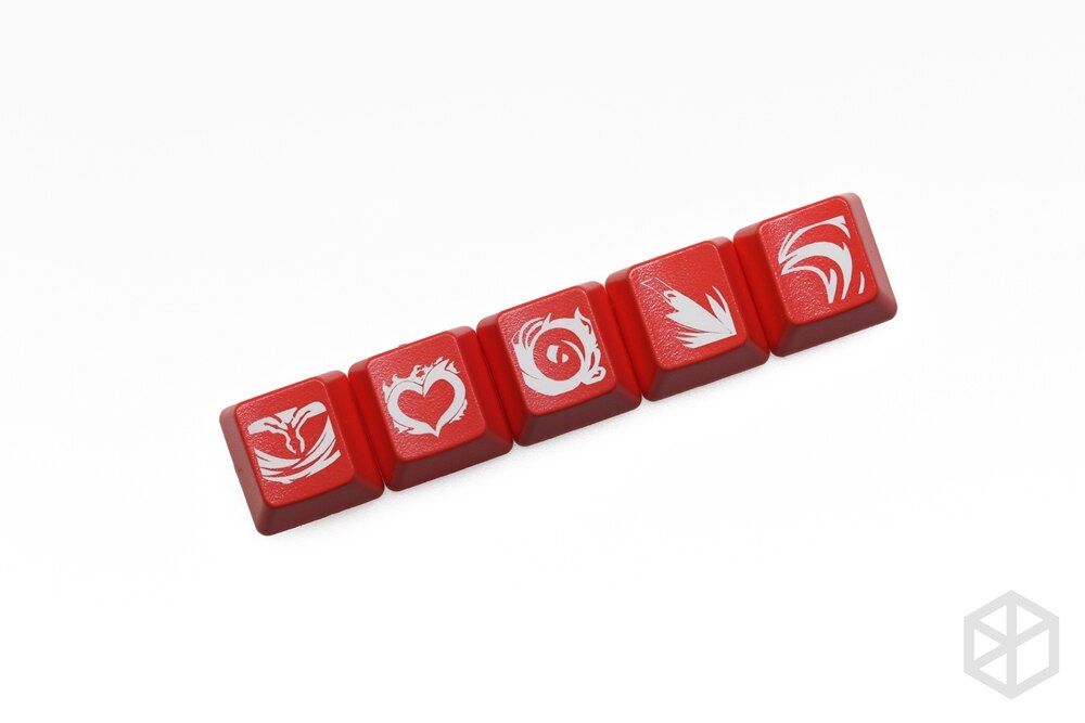 Novelty Shine Through Keycaps ABS Etched, Shine-Through lol black red r2 hero skill Garen Yi Evelynn LeBlanc Talon