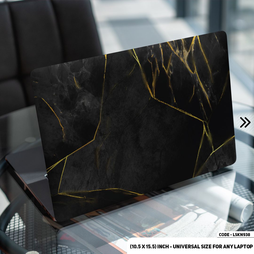 LSKN938 - Black Marble Texture Laptop Skin Decal Sticker For Any Kind of Laptop Waterproof Removable Laptop Sticker (10.5X15.5) - Handy Commodity