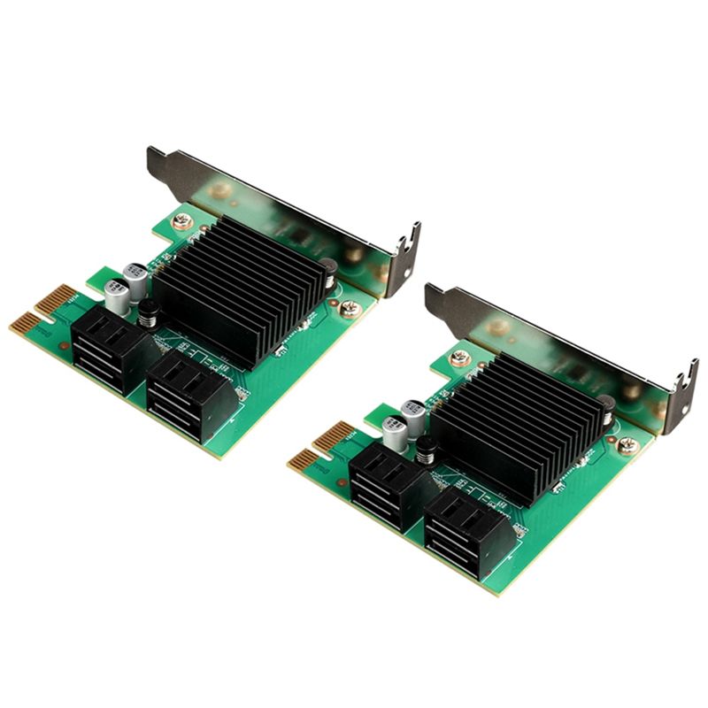 2Pcs Pcie to SATA 3.0 Expansion Card Pci-E to 4-Port SATA 3.0 Adapter Sata Expansion Card SATA 3.0 Adapter