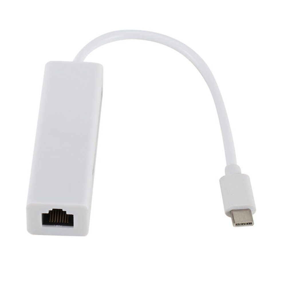 Multiple USB-C USB 3.1 Type-C To USB RJ45 Ethernet Lan Adapter Hub Cable-white