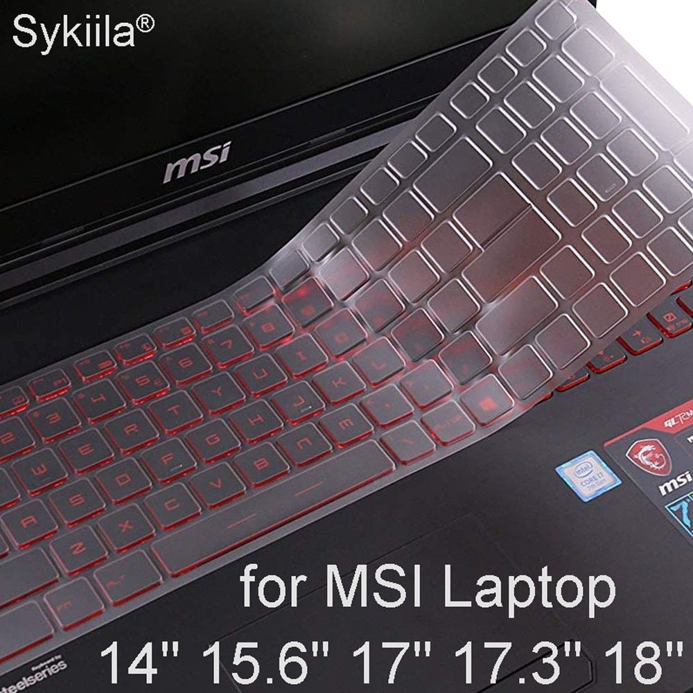 Keyboard Cover for MSI 14 15.6 17 17.3 18 18.3 inch Clear Black Silicone TPU Gaming Laptop