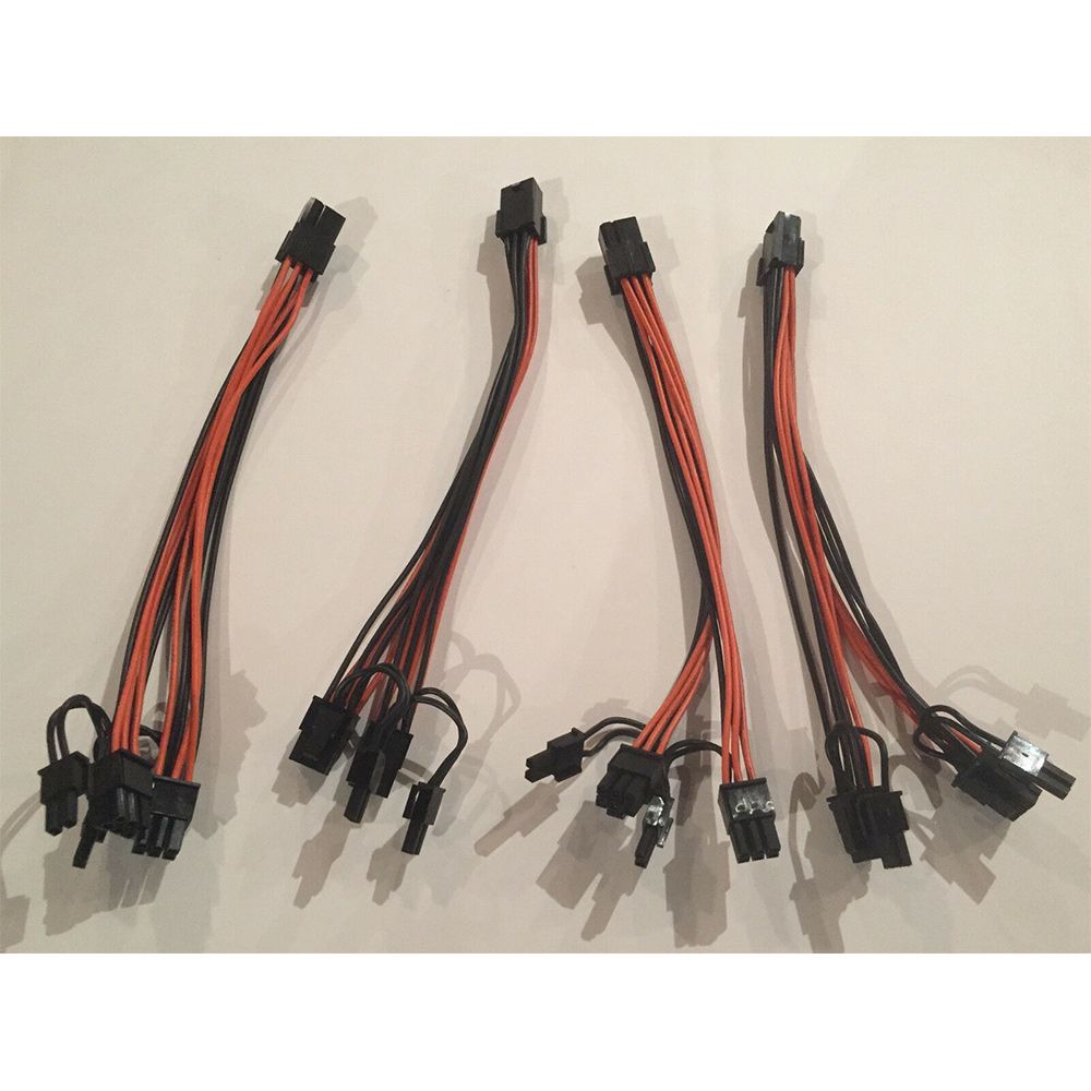 4Pcs 18AWG PCI-E 6Pin To Dual 8Pin Y-Splitter Extension Cable PCIE 6 Pin To Dual 6+2 Pin  Cable for GPU Mining,20Cm