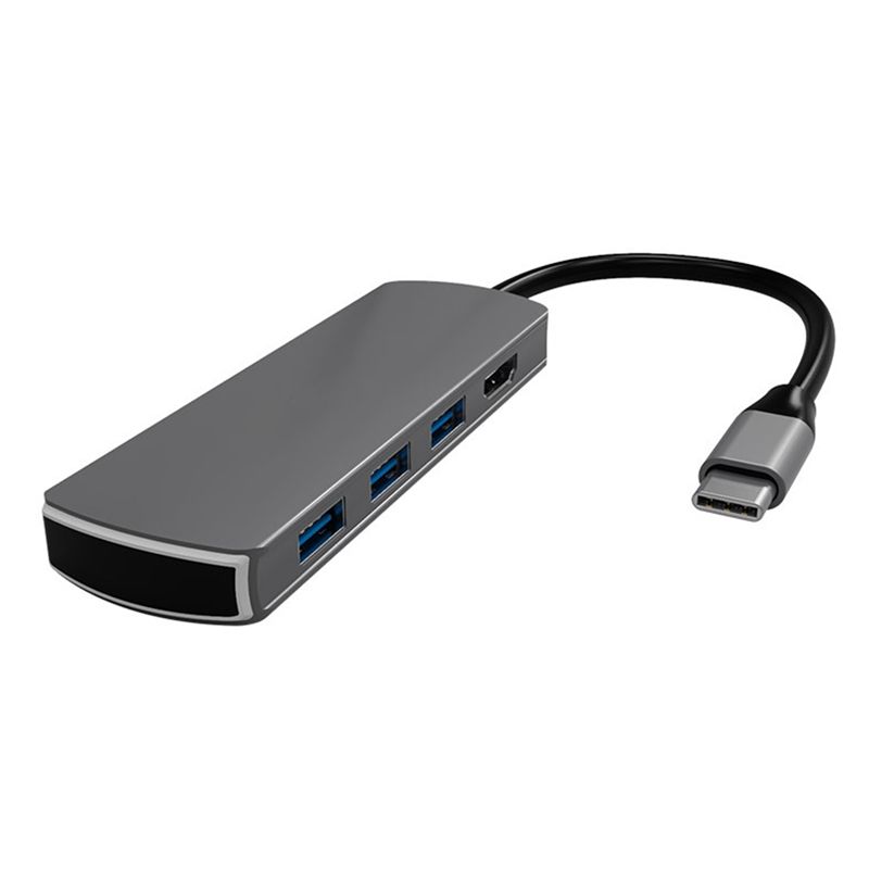8In1 Docking Station 8-Terminal HUb Type-C to USb3.0X3+HDMI-Compatible+AUX+SD+TF+PD Docking Station for Laptop TV