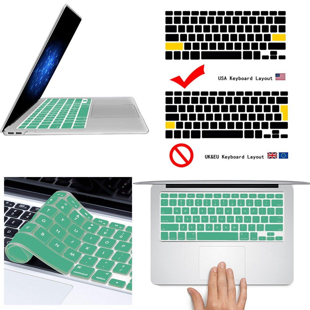 Silicone Protecter Film for Apple Macbook 12" A1534/Pro 13" A1708 Laptop Keyboard Cover Skin Protector Multicolor Keyboard Cover