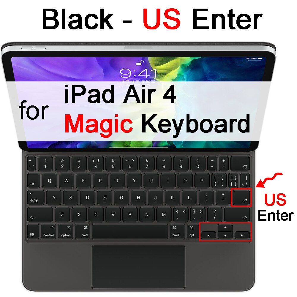 Keyboard Cover for iPad Pro 11 Pro 12.9 10.5 Air 4 3 10.2 7 8 Magic Smart Case Folio Black Film Skin Silicone Protector 2021