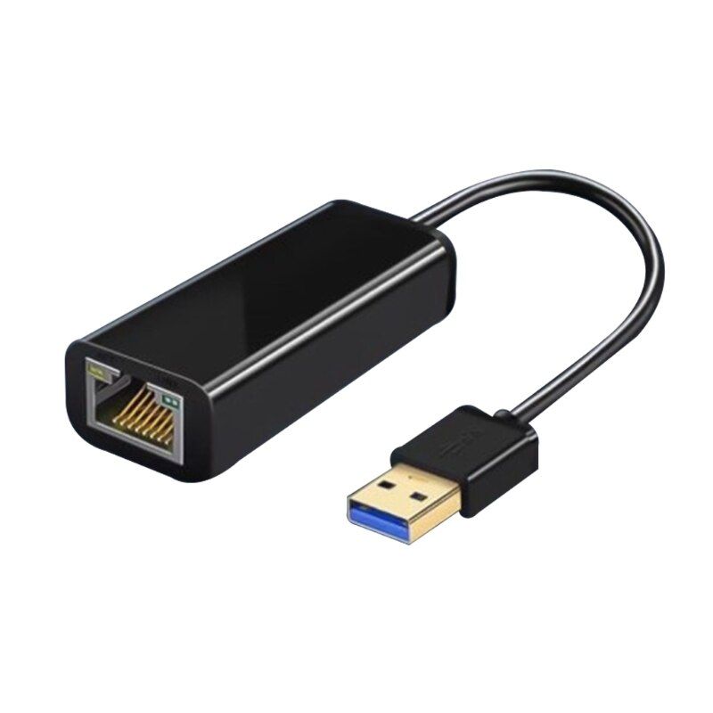 Ethernet Adapter USB 3.0 1000Mbps Gigabit Ethernet LAN Network Adapter Ethernet Compatible for macBook Laptop PC Black