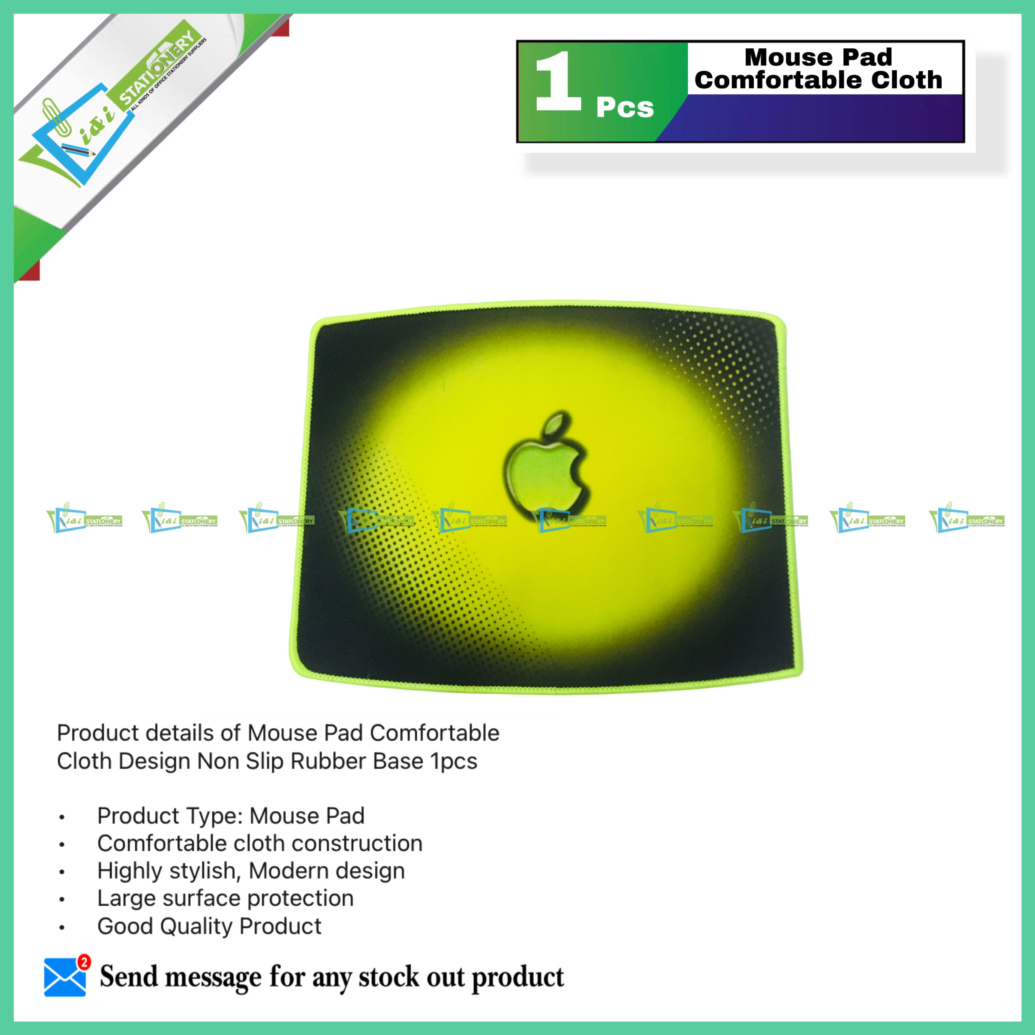 Mouse Pad Comfortable Cloth Design Non Slip Rubber Base 1pcs