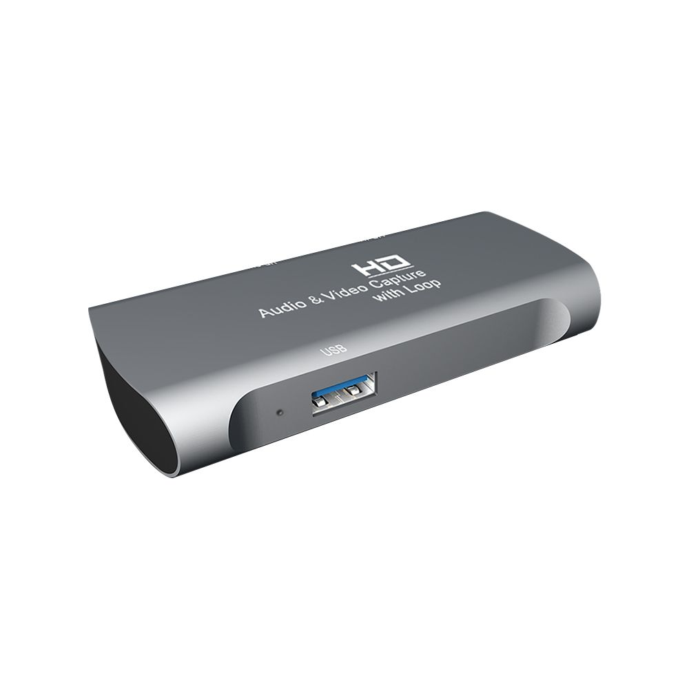 HD Audio&Video Capture with 4K Input Full HD 1080P Loop Out Capture Games for Broadcast Online Wide Compatibility Grey
