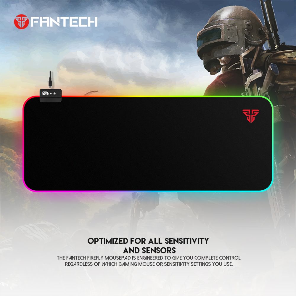 FANTECH MPR800s FIREFLY RGB MOUSE PAD (Black/White/Pink)