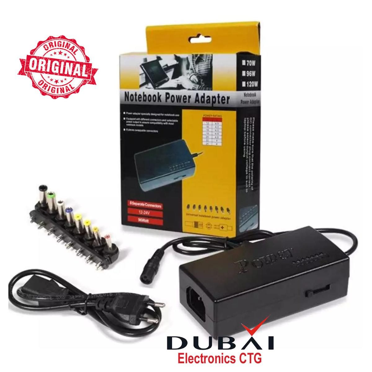 Universal Power laptop Adapter। তশিবা, ডেল, এইচপি, অল ল্যাপটপ পাওয়ার এডাপ্টার।  12-24Volt 4.5Amp for D775 Motor, Power Led All Laptop