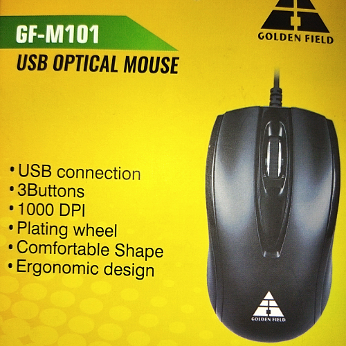 GF- M101 BLACK COLOR 1000 DPI USB WIRED MOUSE