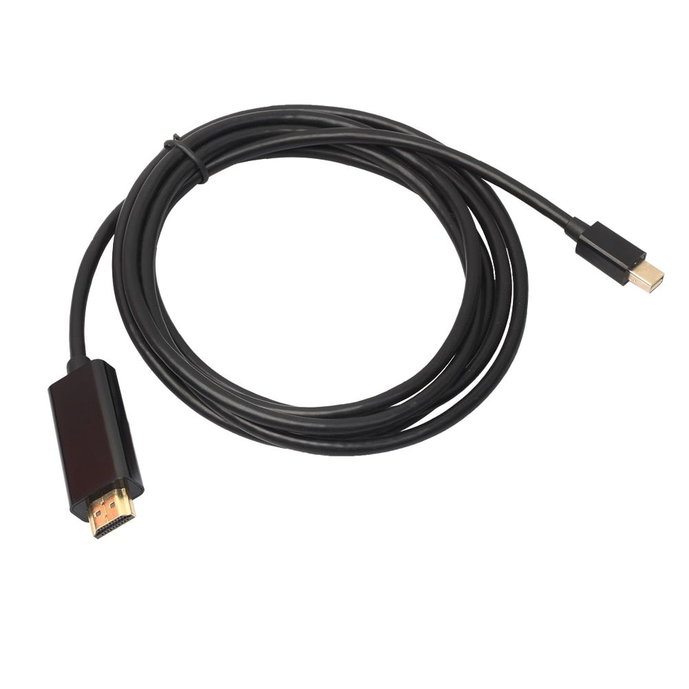 6Ft Thunderbolt Mini DisplayPort DP to HDMI-compatible Adapter Cable for Mac Book Black