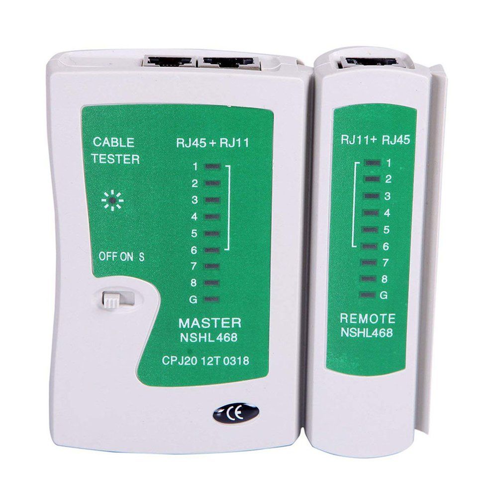 MA Network Lan Cable Tester Rj45 Rj-11 Cat5 Utp Ethernet Tool Cat5 6 E Rj11 8P-white