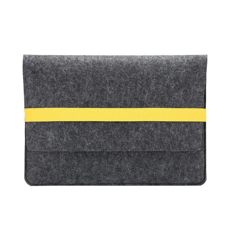Wool Felt  Leather Laptop Bag For Macbook Air Pro Retina 11 12 13 14 15 15.6 Inch Laptop Sleeve Case Business Laptop Bags