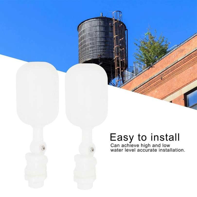 2PCS G3/8in Male Thread Plastic Float Valve Auto Water Level Control for Tank Tower Supply