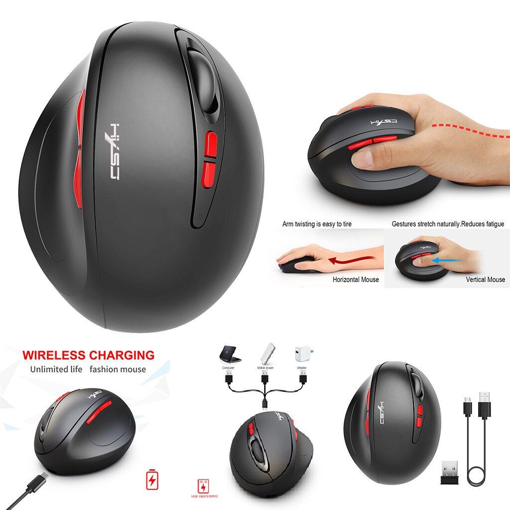 HXSJ T31 2.4G Wireless Ergonomic Design Optical Mouse For Laptops Game Player Desktop Pc Gamer Laptop Silent Keys