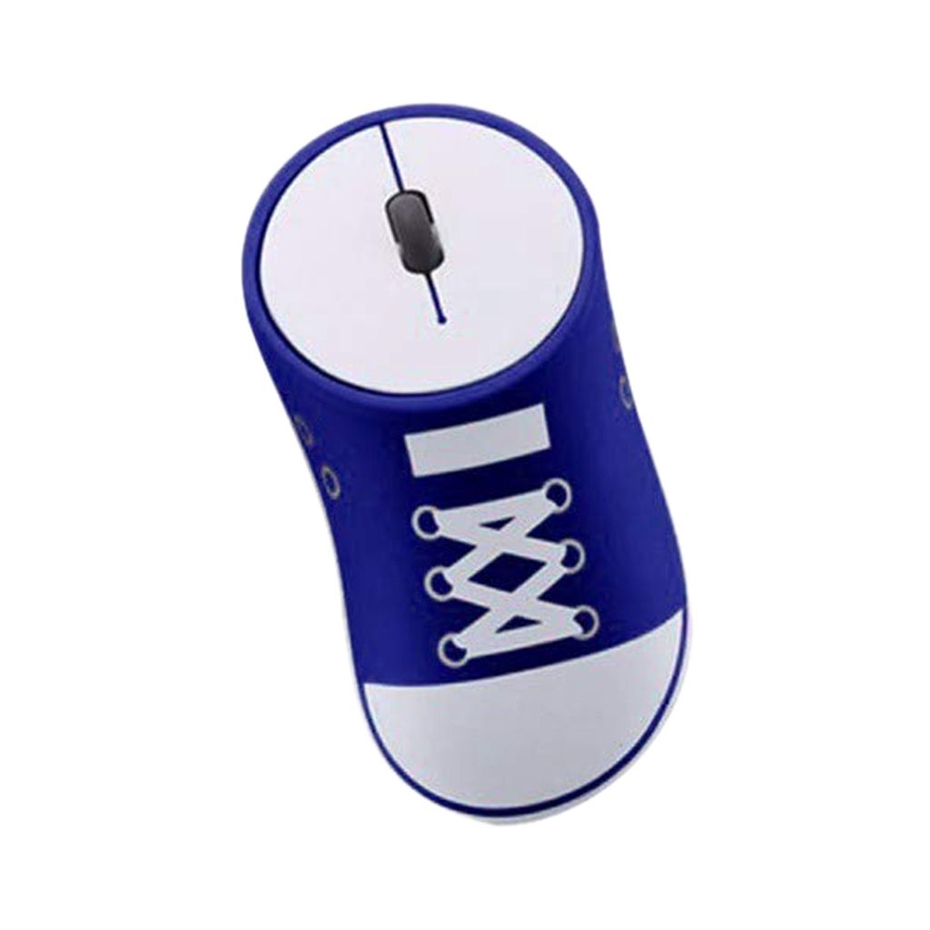 Wireless Mouse 2.4GHz Game Ergonomic Design Canvas Shoes Mouse Wireless Gaming USB Mice(Blue)