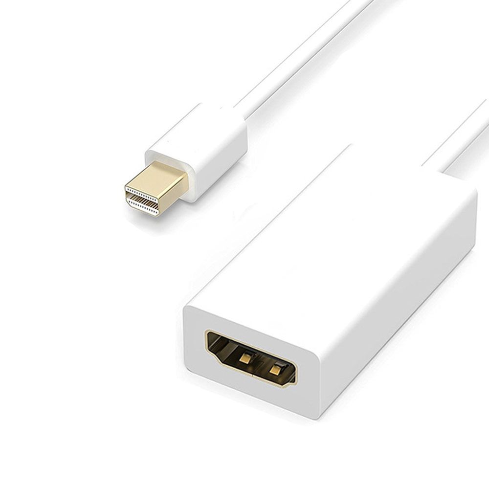 Mini DP To HDMI-compatible Cable Converter Adapter 1080p HD Male To Female DisplayPort DP To Adapter Cable For Apple Mac Macbook（White）