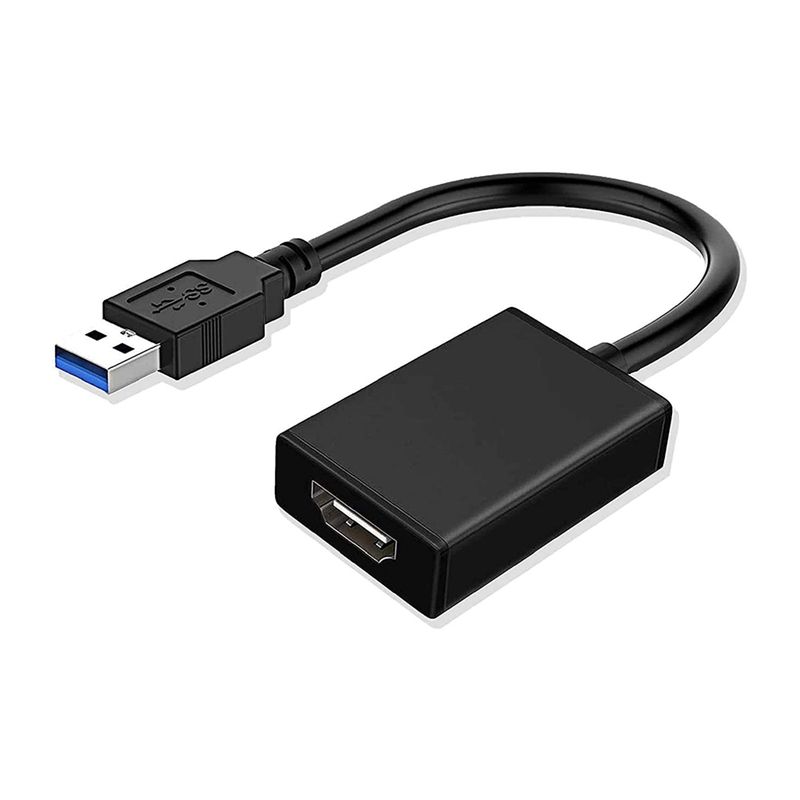 JAERBEE USB To Hdmi-Compatible Adapter, HD 1080P Video and Audio Multi Monitor Graphics Cable Converter for PC Laptop Projector
