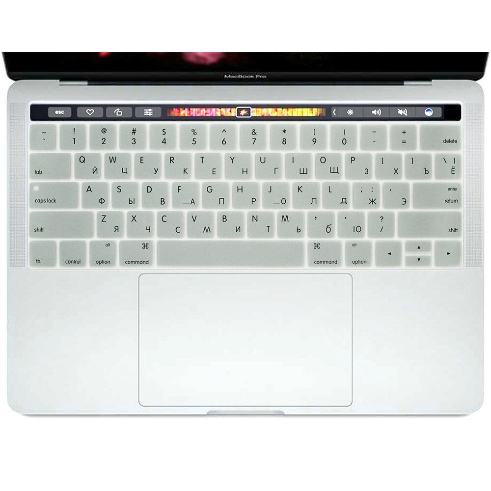 US Russia Language Silicone Keyboard Cover Skin for MacBook Pro 13 15 Retina With TouchBar A1989 A1990 & A1706 A1707