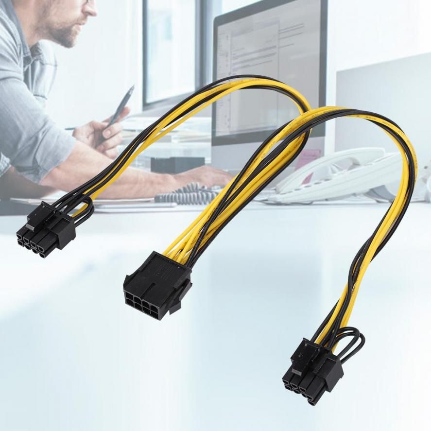 Bewinner Power Supply Cable BK3400 SATA Single 8pin to Dual 8pin(6pin+2pin) Graphics Card Adapter Compatible with 3.5in / 2.5in Hard Drive ESATA