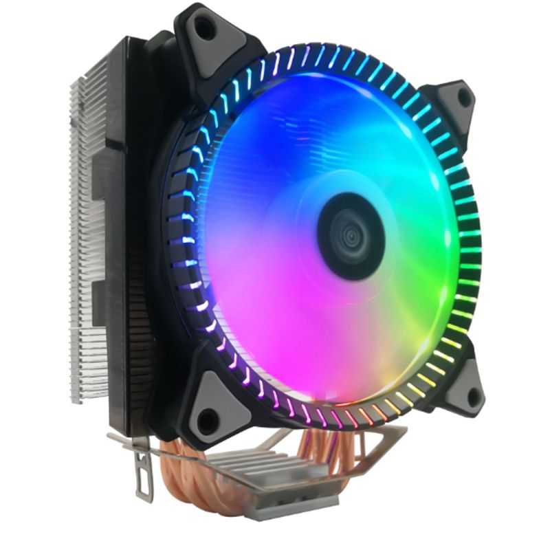 COOL STORM 4 Heat Pipe Radiator Tower Copper Tube CPU Fan 12cm Top Luminous Fan (Magic Sky Wheel)
