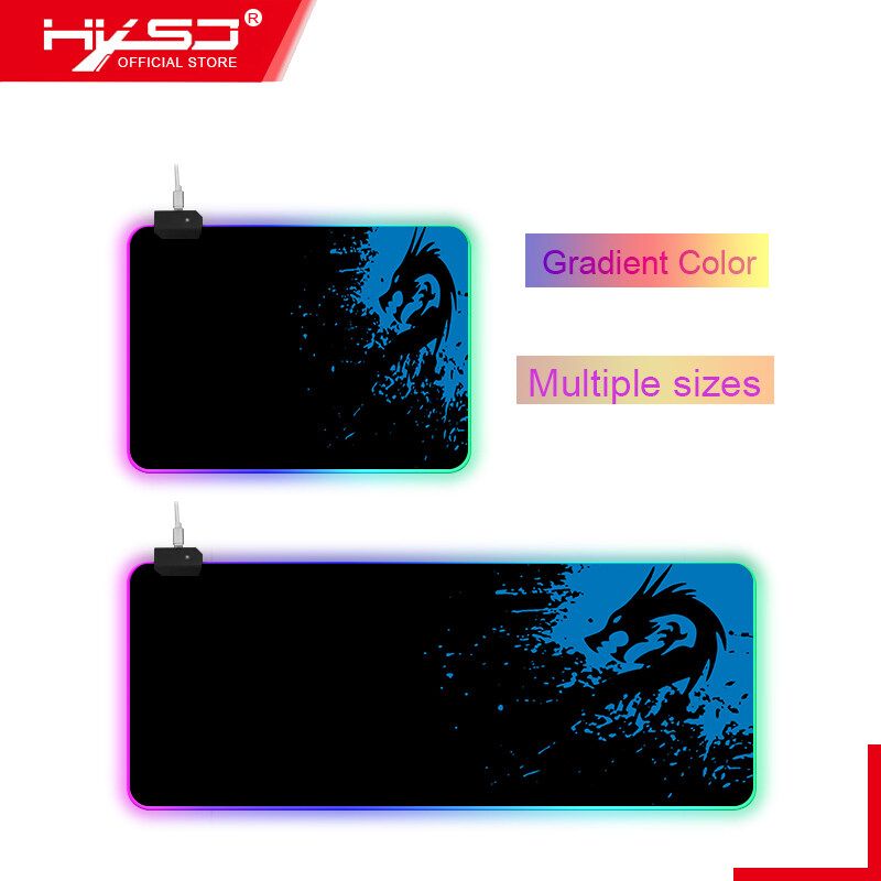 HXSJ WTU-147-L Honglong-37 RGB Mouse Pad Lock Edge Super Large Magic Color Luminous Non Slip Keyboard Pad Electronic Game Desk Pad