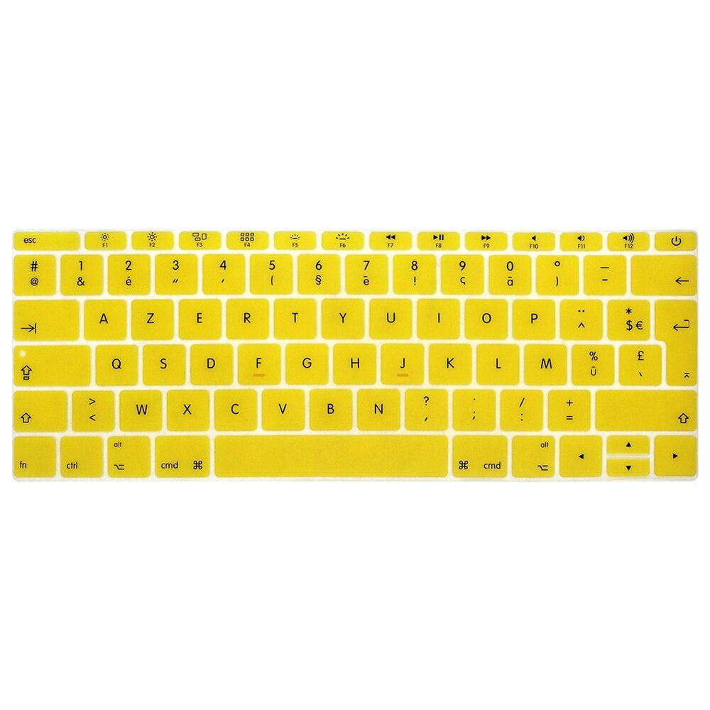 HRH AZERTY French UK Silicone Keyboard Cover Skin for MacBook  Pro 13" A1708 (2016 Version,No Touch Bar) for 12" A1534 Retina